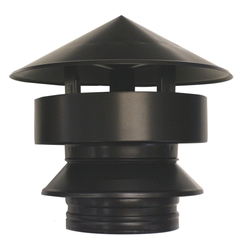 AllWeather Cowl 4" BLACK TW Twinwall Insulated Chimney Systems