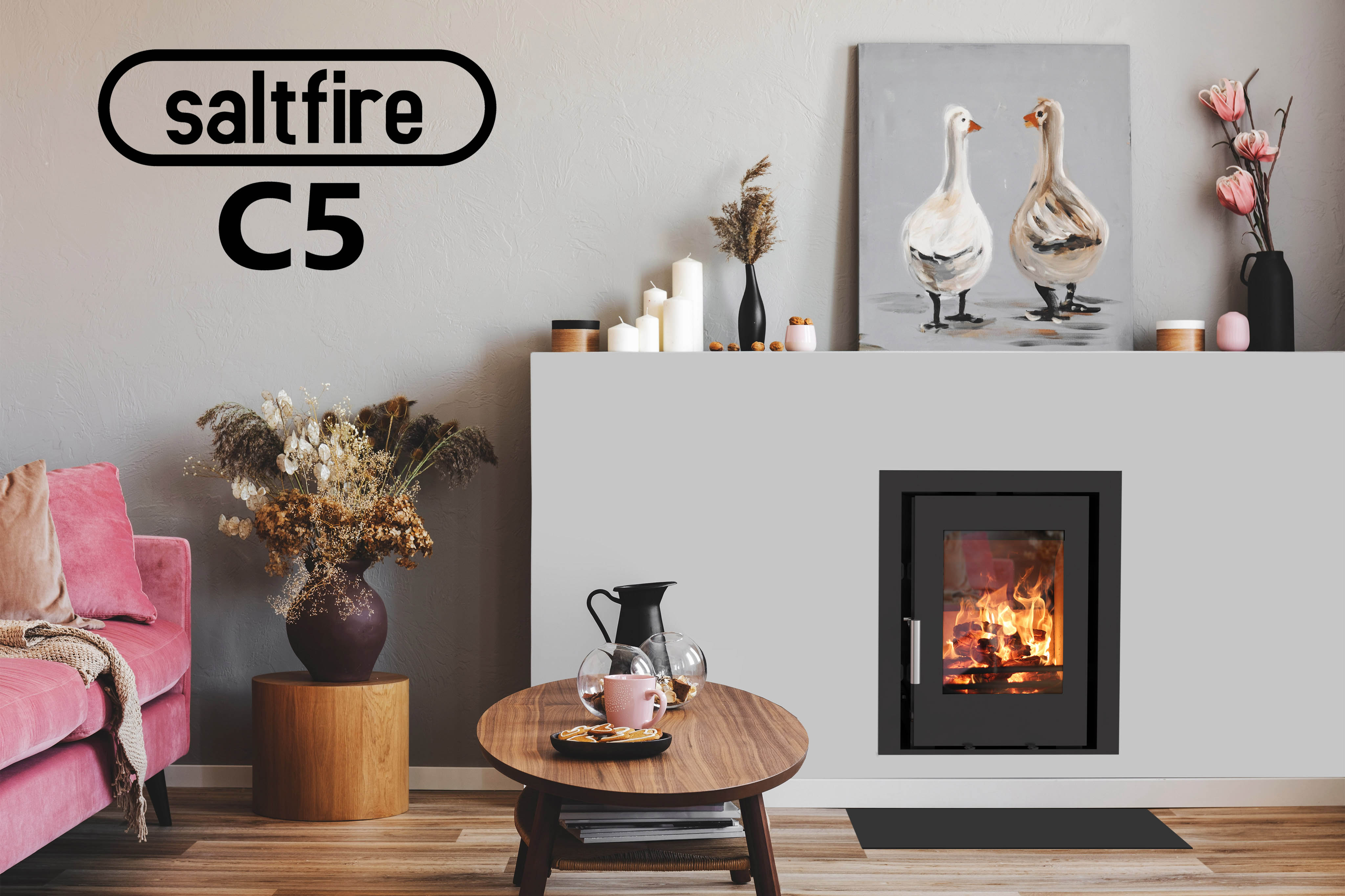 Saltfire CS5 Inset Stoves Woodburning Stoves, Multifuel Stoves, Log