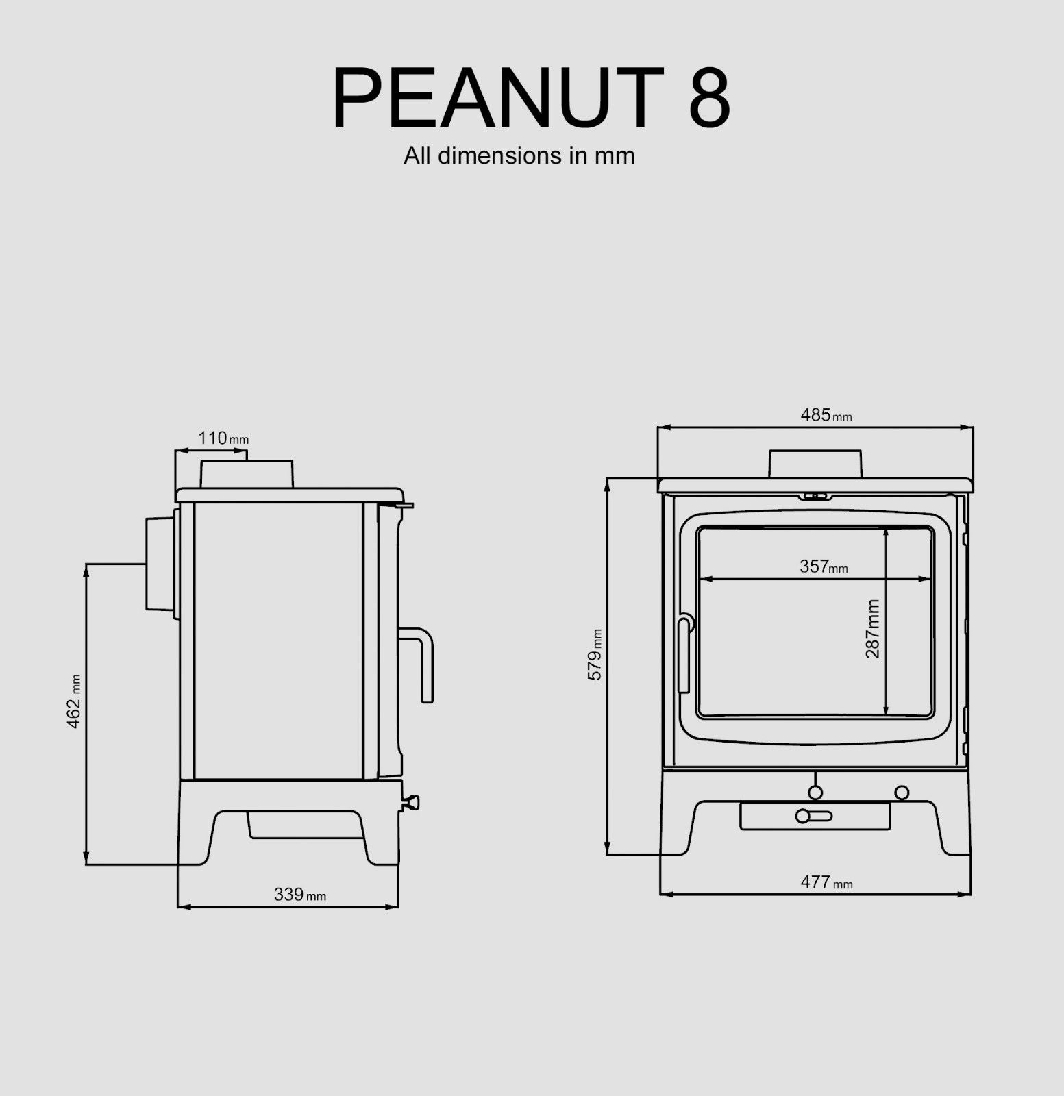 Peanut 8 Medium Stoves Woodburning Stoves, Multifuel Stoves, Log