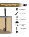 Cabin Flue Kit: 4" BLACK